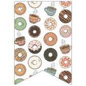 Donuts en koffie feestbanner vlaggetjes (Tweede vlag)