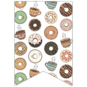 Donuts en koffie feestbanner vlaggetjes (Eerste vlag)