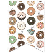 Donuts en koffie feestbanner vlaggetjes (Derde vlag)