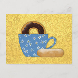 Donuts- en koffieontvangstkaart briefkaart