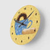 Donuts en Koffiewandklok Ronde Klok (Hoek)