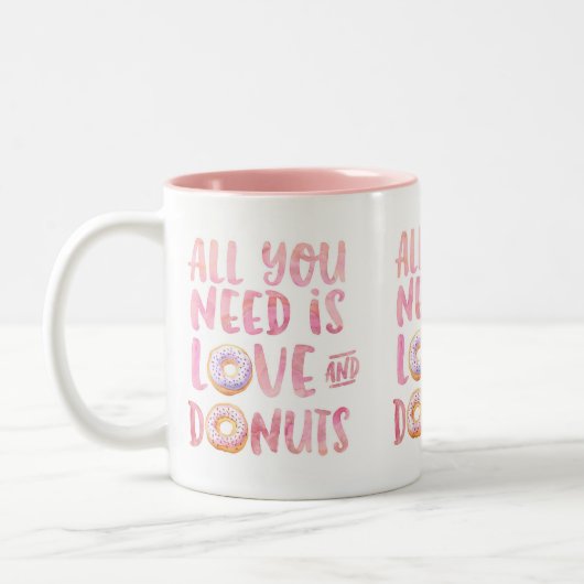 Donuts en Love Tweekleurige Koffiemok (Links)