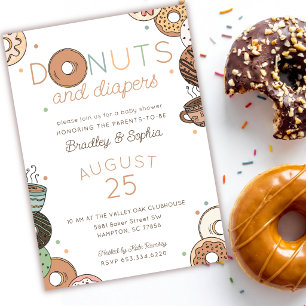 Donuts en Luier Baby Boy Koppels Borrel Kaart