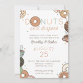 Donuts en Luier Baby Boy Koppels Borrel Kaart (Voorkant)