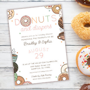Donuts en Luier Baby Girl Shower Kaart