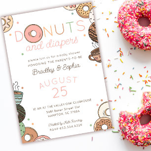 Donuts en Luier Baby Meisje Koppels Shower Kaart