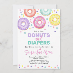 Donuts en Luier Baby Shower Uitnodiging