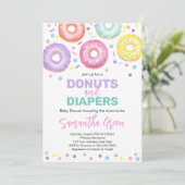 Donuts en Luier Baby Shower Uitnodiging (Staand voorkant)