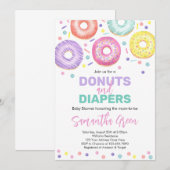Donuts en Luier Baby Shower Uitnodiging (Voorkant / Achterkant)