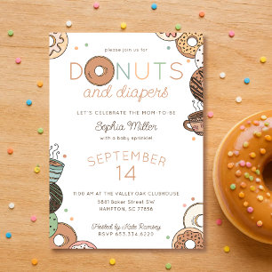 Donuts en Luier Baby Shower voor Jongen Kaart