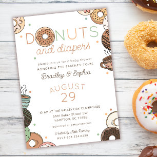 Donuts en Luier Brunch Baby Boy Shower Kaart