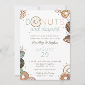 Donuts en Luier Brunch Baby Shower Kaart (Voorkant)