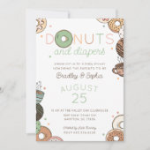 Donuts en Luier Couples Baby Shower Kaart (Voorkant)