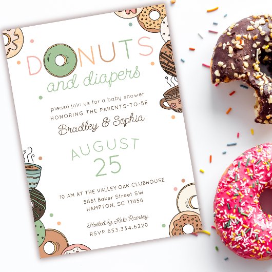 Donuts en Luier Couples Baby Shower Kaart