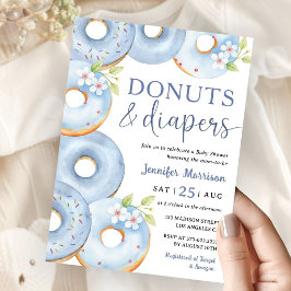Donuts en Luierblauwe Jongens Baby Shower Kaart