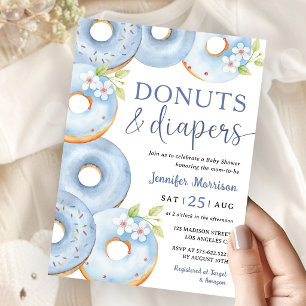 Donuts en Luierblauwe Jongens Baby Shower Kaart
