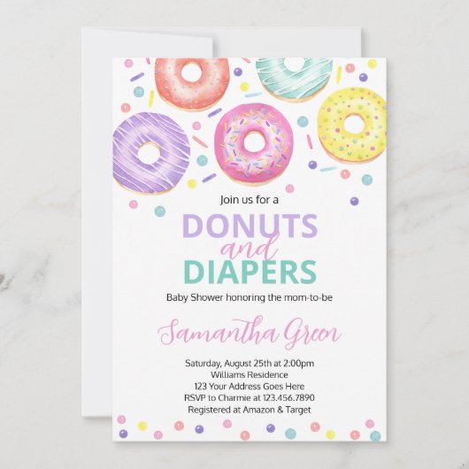 Donuts en Luiers Baby Shower Kaart (Voorkant)