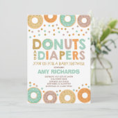 Donuts en luiers Baby shower uitnodiging (Staand voorkant)