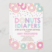 Donuts en luiers Baby shower uitnodiging (Voorkant / Achterkant)