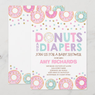 Donuts en luiers Baby shower uitnodiging