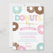 Donuts en luiers, Baby shower van zoete noten Bedankkaart (Voorkant)