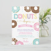 Donuts en luiers, Baby shower van zoete noten Bedankkaart (Staand voorkant)