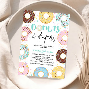 Donuts en Luiers Baby Sprinkle Baby shower Kaart