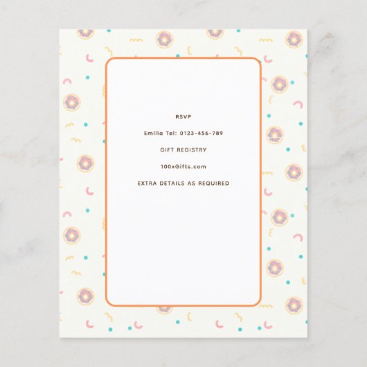 Donuts en Luiers Baby Strooidouche BUDGET (Achterkant)