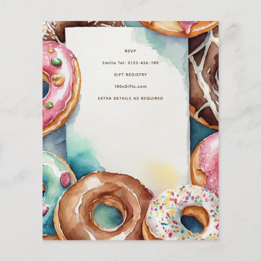 Donuts en Luiers Baby Strooidouche BUDGET (Achterkant)