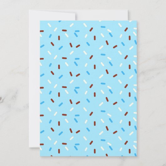 Donuts en luiers blauw bruin baby shower kaart (Achterkant)