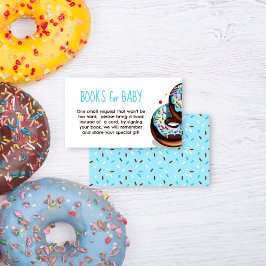 Donuts en luiers blauw bruin boek aanvraag informatiekaartje