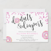 Donuts en luiers meisje baby strooi kaart (Voorkant)