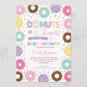 Donuts en luiers   Rainbow Doughnuts-Baby shower Kaart
