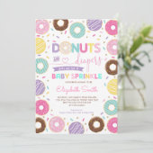 Donuts en luiers | Rainbow Doughnuts Baby Sprinkle Kaart (Staand voorkant)