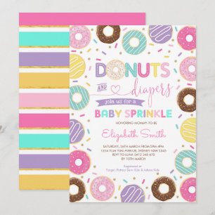 Donuts en luiers   Rainbow Doughnuts Baby Sprinkle Kaart