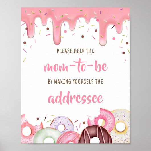 Donuts en Luiers Sprinkle Envelope Station Poster (Voorkant)