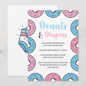 Donuts en luiers Sprinkle thema Geslacht onthullen Kaart (Voorkant / Achterkant)