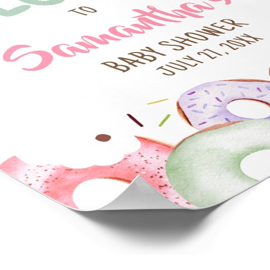 Donuts en Luiers Sprinkle Welkom Poster (Hoek)