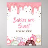 Donuts en Luiers Strooi Baby's zijn Zoet Poster (Voorkant)
