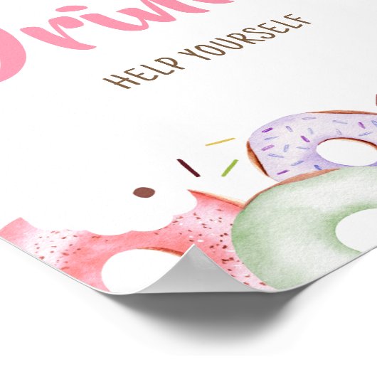 Donuts en Luiers Strooi Drinken Poster (Hoek)