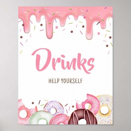 Donuts en Luiers Strooi Drinken Poster (Voorkant)