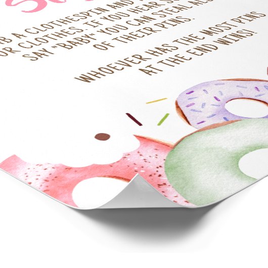 Donuts en luiers Strooien Don't Say Baby Poster (Hoek)