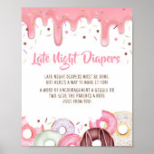 Donuts en luiers Strooien Late Night Luiers Poster (Voorkant)