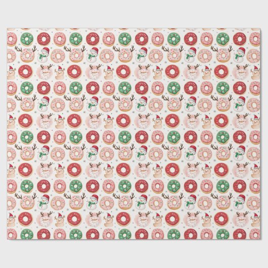Donuts en snoep Kerstmis Cadeaupapier (Vlak)