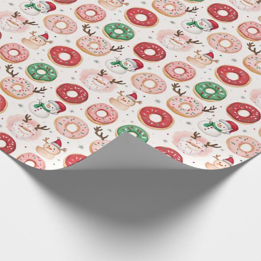 Donuts en snoep Kerstmis Cadeaupapier (Hoek)