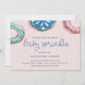 Donuts en Sprinkles Roze Baby shower Invitation (Voorkant)