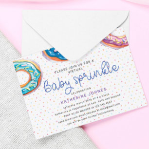 Donuts en Sprinkles Virtual Baby shower Uitnodigen