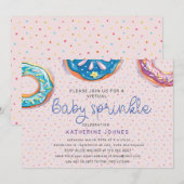 Donuts en Sprinkles virtuele baby shower nodigen (Voorkant / Achterkant)