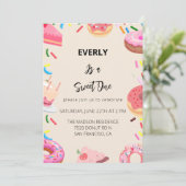 Donuts First Birthday Party Kaart (Staand voorkant)