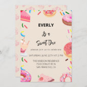 Donuts First Birthday Party Kaart (Voorkant / Achterkant)